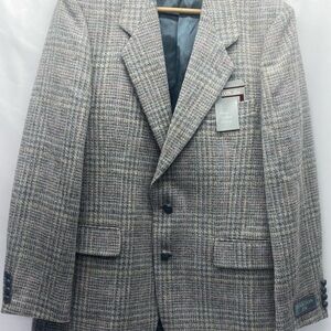 Oakton Ltd Men’s 100% Wool Blazer 42R Gray Single Vent 2 Button CLASSIC